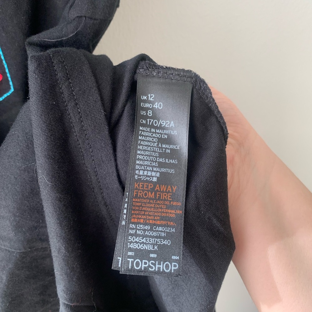 TOPSHOP Embroidered Tassel Knit Romper Black Size 8 Medium - Picture 5 of 8